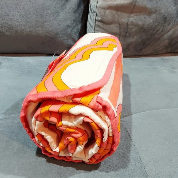 NWT SOCIETY6 PICNIC BEACH RETRO BLANKET CUSTOM WATERPROOF SANDPROOF CARRY HANDLE - Picture 3 of 11